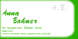 anna bohmer business card